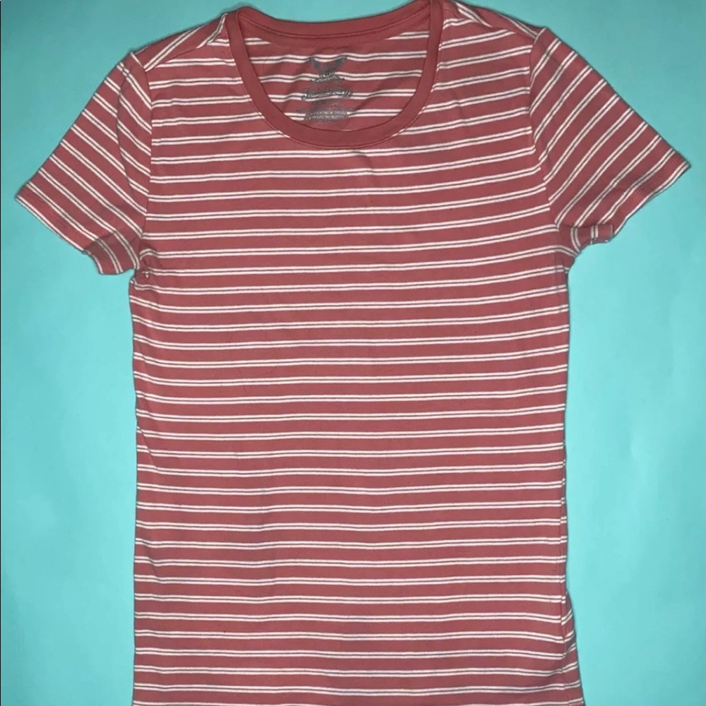 Faded Glory Womens Size Small Strip Shirt Pink 1-G